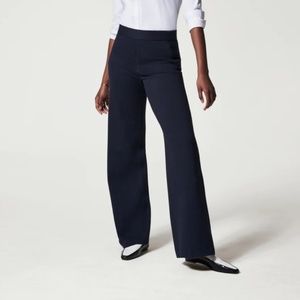 Spanx perfect pants in navy pinstripe